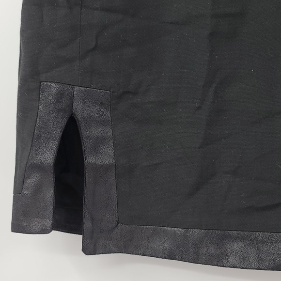 Kookai black faux leather trim pencil mini skirt - Picture 3 of 6